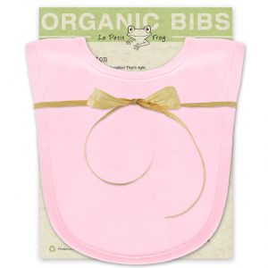 Pink baby bib made of 100% certified organic cotton
