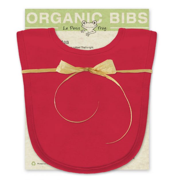 Red baby bib organic cotton