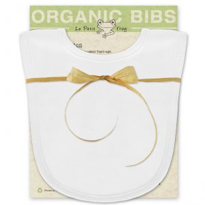 White organic cotton baby bib