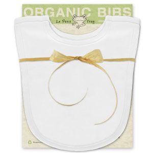 White organic cotton baby bib (2-pack)