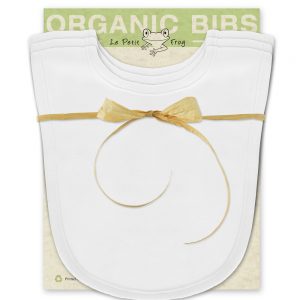White baby bib 100% organic cotton triple layers